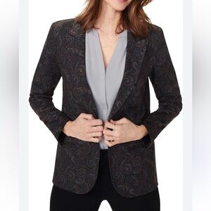 Tristan & Iseut Jacket Grunge all over print Corduroy black jacket cotton